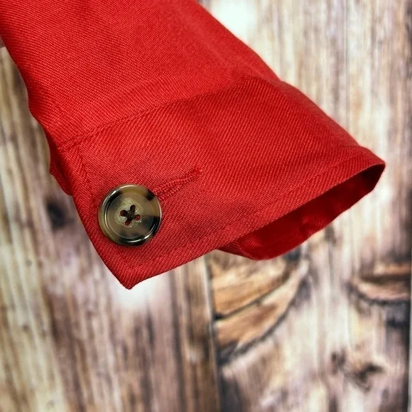 CAbi Red Valentine Linen Blend Blazer Jacket Size Medium - Picture 7 of 12